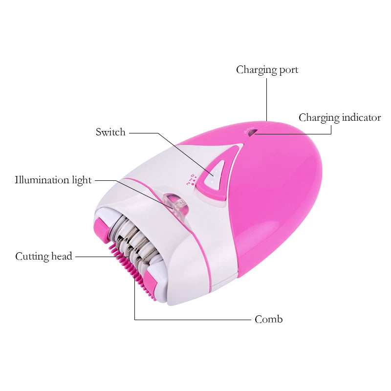 Depilador feminino elétrico recarregável usb. Depilação indolor.