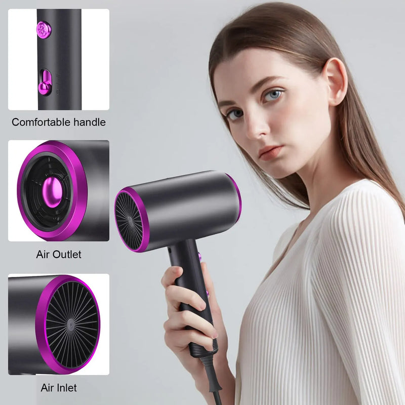 Secador de cabelo com difusor, escova e pente, 1800w, iônico, com difusor.