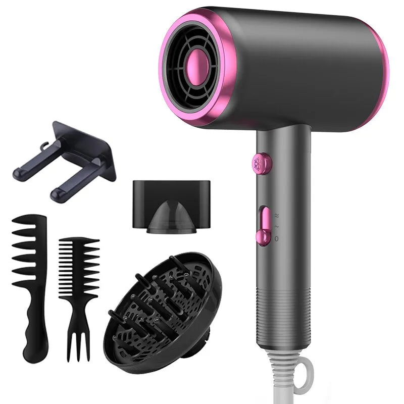 Secador de cabelo com difusor, escova e pente, 1800w, iônico, com difusor.