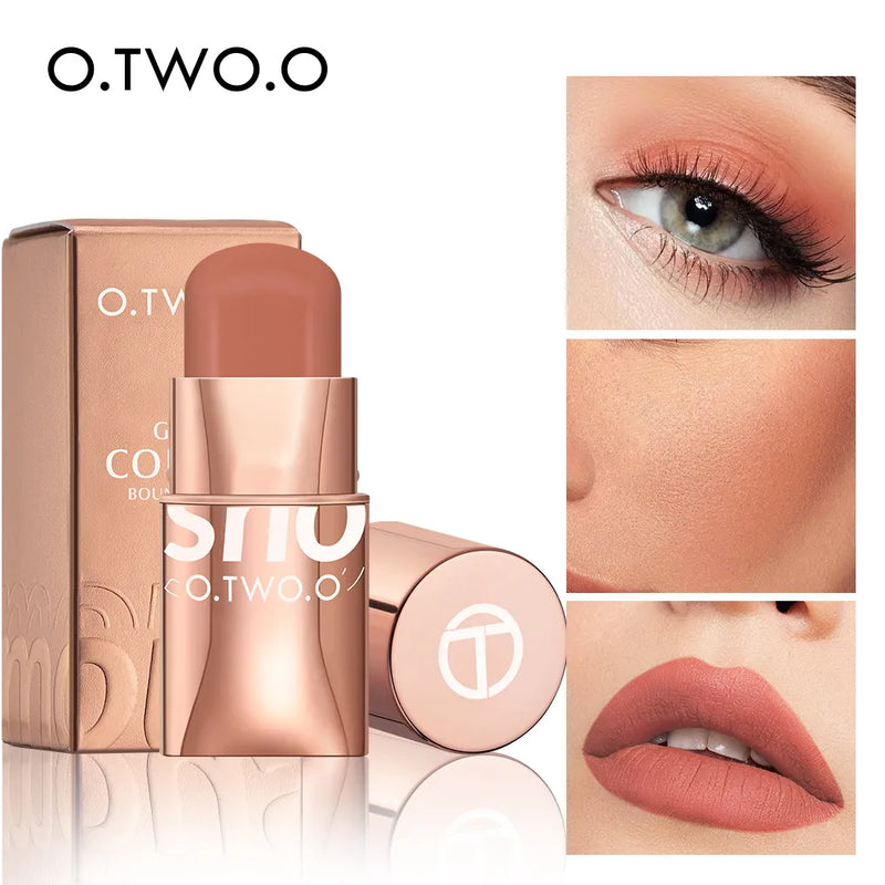 Batom Blush 3 em 1 para os olhos, bochechas e lábios, à prova d'água.