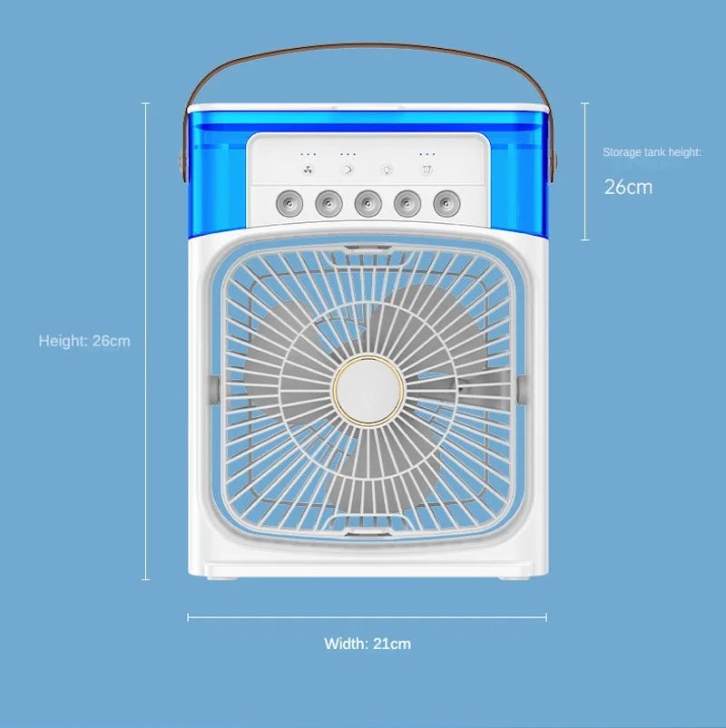 Ventilador umidificador portátil doméstico. Hidroresfriamento para escritório com 3 velocidades